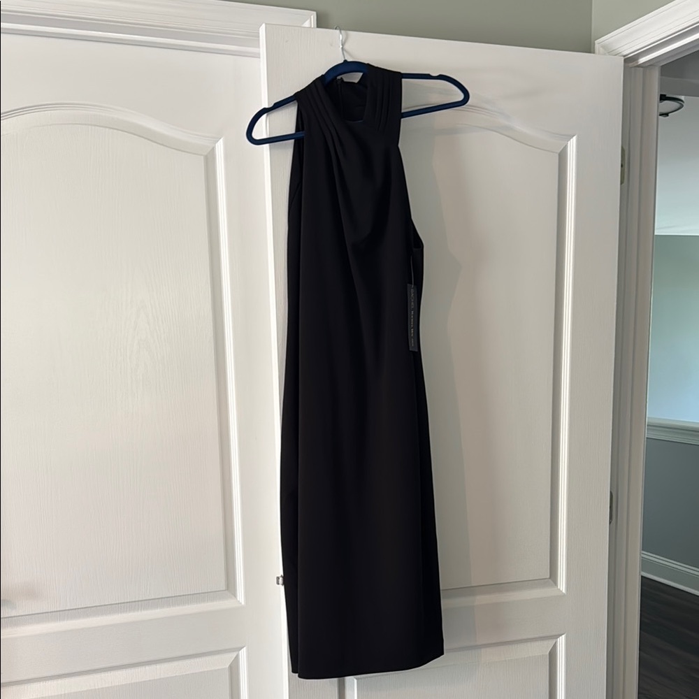 RACHEL Rachel Roy Black Halter Sheath Midi Dress